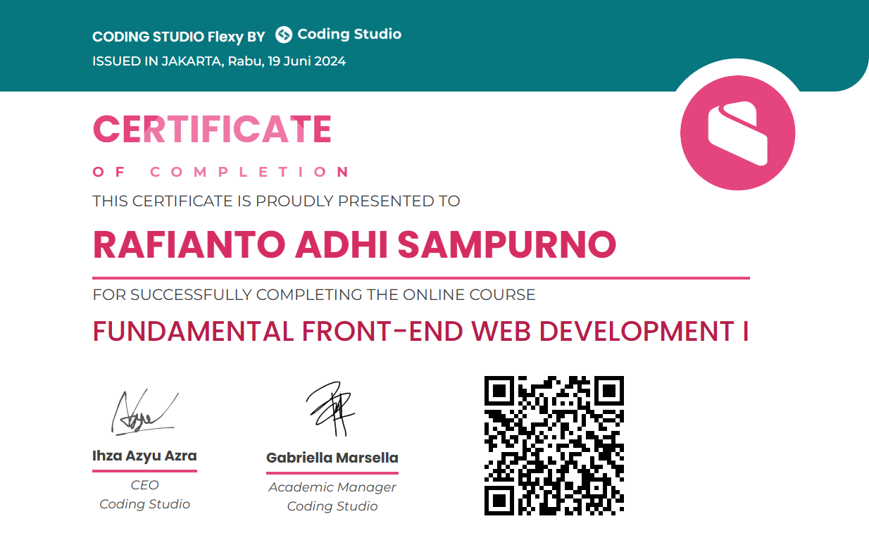 Fundamental Front-End Web Development I