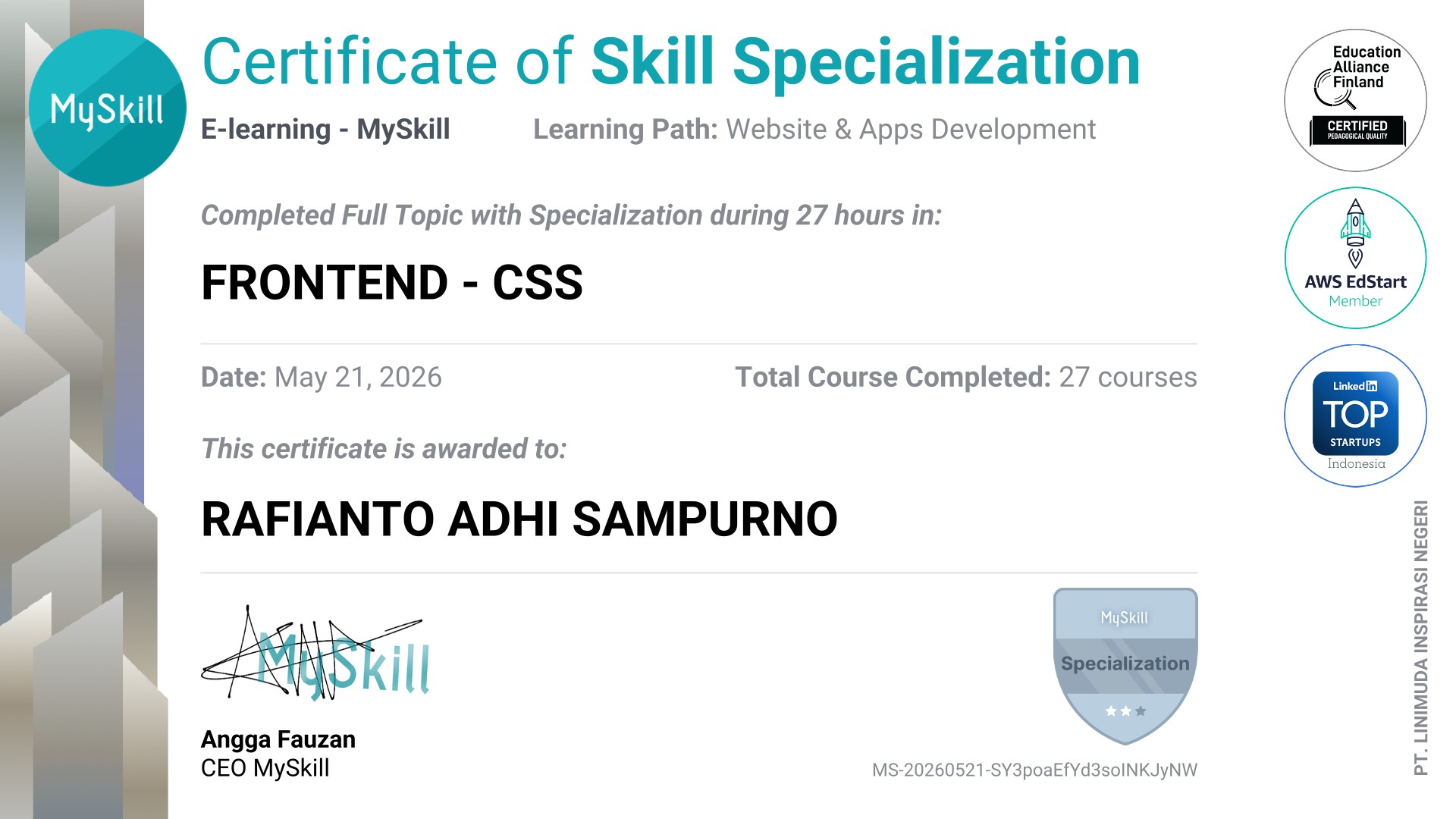 Frontend CSS Certificate